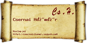 Csernai Hümér névjegykártya